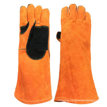Industry 16 Inches Cow Split Leather Palm Reinforced Heat Resistant Leather Welding Gloves